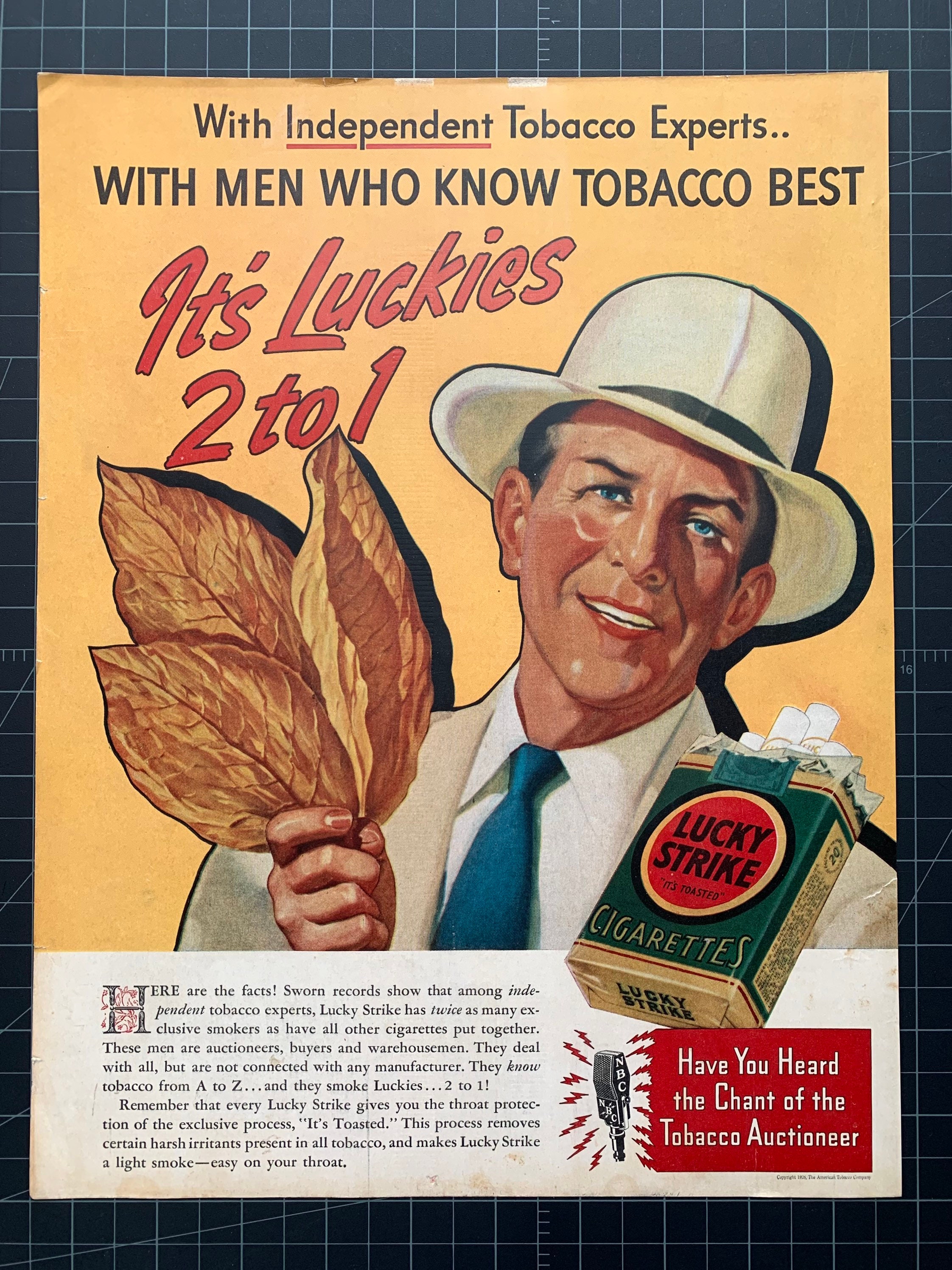 1938年製ラッキーストライクタバコの印刷広告 - Etsy 日本