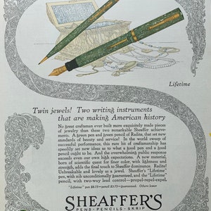 Vintage 1925 sheaffer’s pens print advertisement