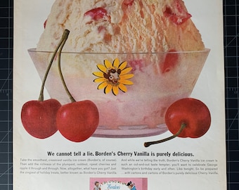 Vintage 1962 borden’s ice cream print ad