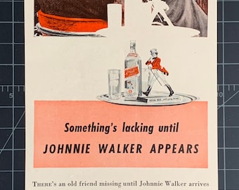 Vintage 1940 Johnnie Walker Whisky Print Anzeige