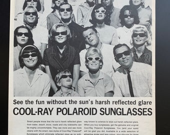 Vintage 1968 cool-ray polaroid sunglasses print ad