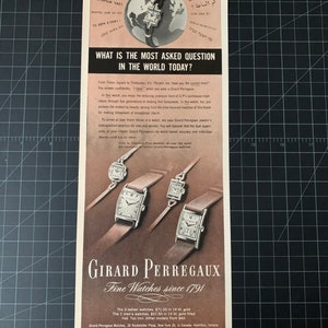 Vintage 1940s girard perregaux watches print advertisement