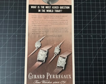 Vintage 1940er Jahre Girard Perregaux Uhr Original Print Ad
