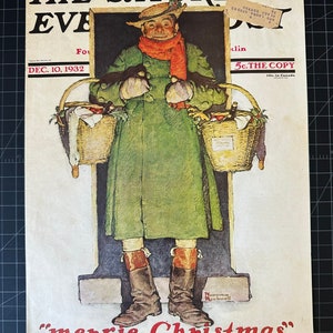 Rare vintage saturday evening post magazine cover - dec. 10, 1932 - norman rockwell - vintage christmasvintage