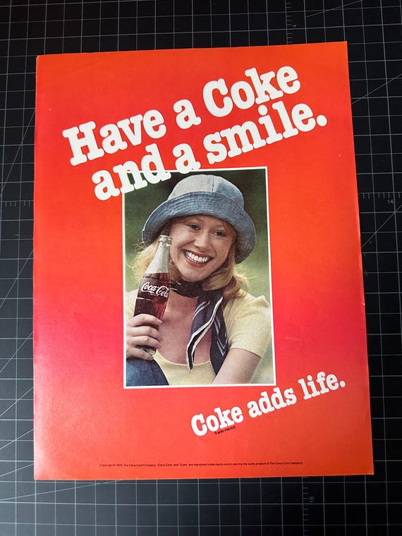 1979年ヴィンテージ コカ・コーラ オリジナル印刷広告 - Etsy 日本