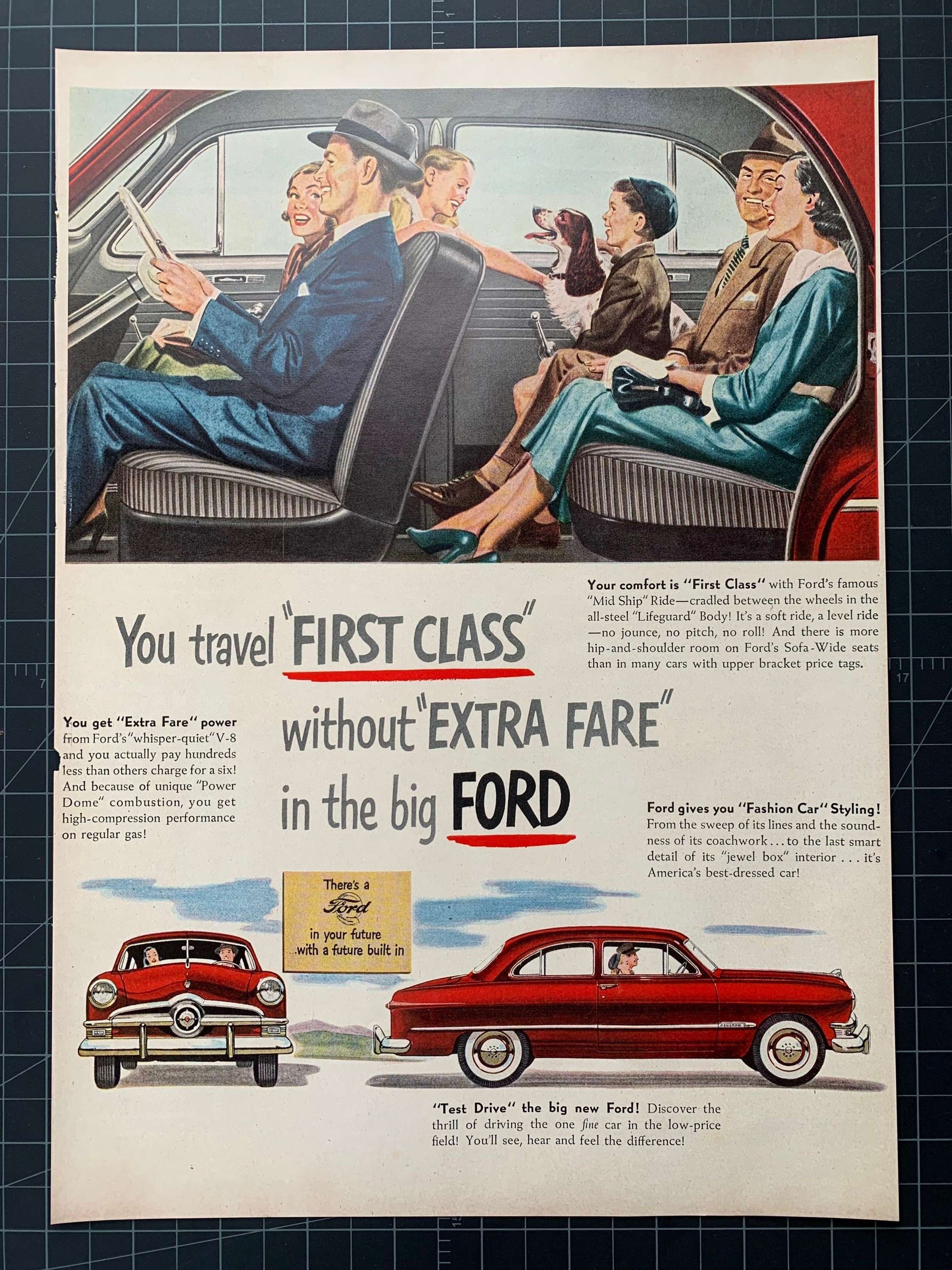 FORD VintagePoster Vintage 1950s Ford Print Advertisement - Etsy