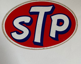 Vintage 1960s large stp sticker