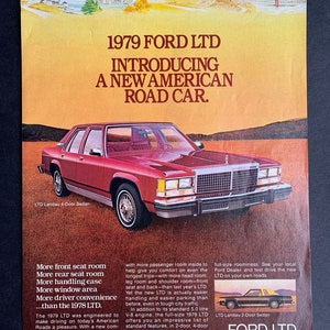 Vintage 1979 ford ltd landau 4-door sedan print advertisement