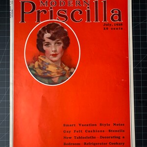 Vintage 1928 Portada de revista Priscilla modernavintage