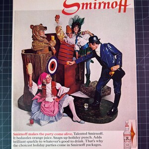 Vintage 1960s Smirnoff Vodka Print Ad