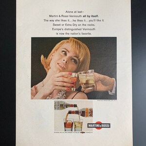 Vintage 1965 martini & rossi vermouth print advertisement
