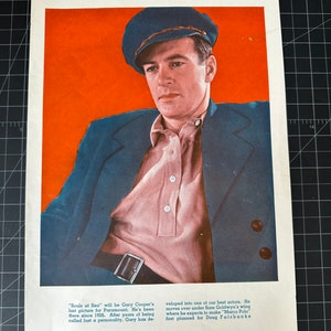 Vintage 1930s Gary Cooper Portrait Print advertisement