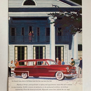 Vintage 1950s plymouth automobile advertisement