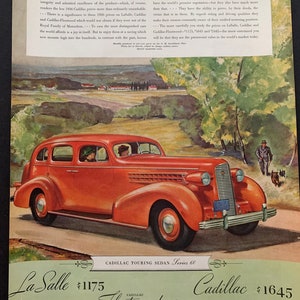 Vintage 1936 Cadillac Touring Sedan Print advertisement
