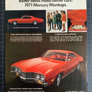 Vintage 1971 Ford Mercury Montego Printwerbung