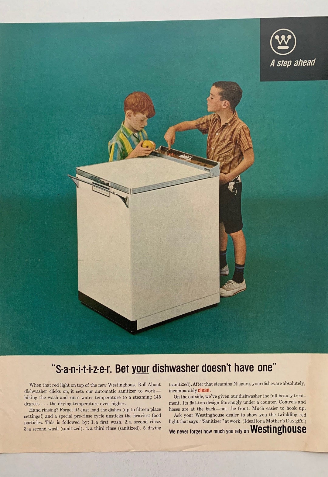 Vintage 1963 Westinghouse Dishwasher Ad Etsy
