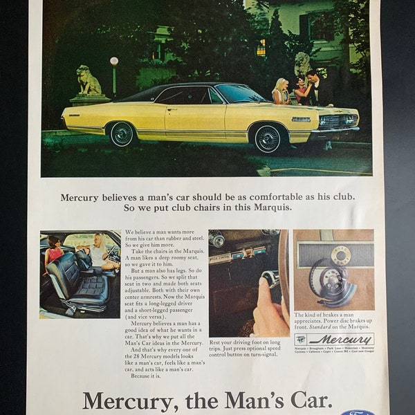 Vintage 1967 mercury marquis print ad