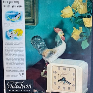 Vintage 1950s Telechron Electric Clocks Print advertisement
