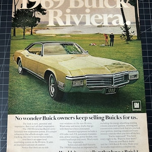 Anuncio impreso vintage del Buick Riviera de 1969