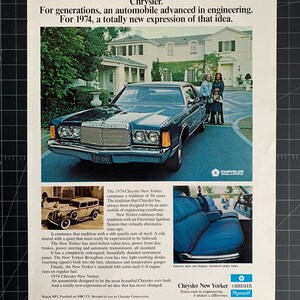Vintage 1974 chrysler new yorker print advertisement