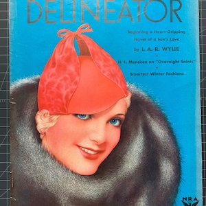 Vintage 1933 the delineator fashion magazine covervintage