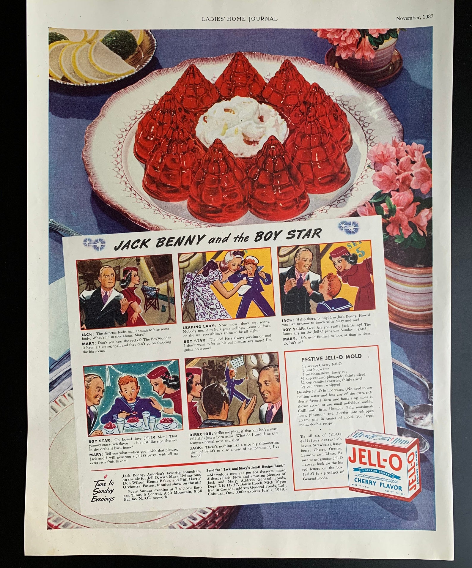 Vintage 1937 Jello Print Ad Etsy