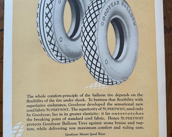 Anúncio impresso original da Goodyear Tires, de 1924.