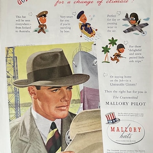 帽子 40s VINTAGE Mallory western 7 1/4 58cm 帽子 40s VINTAGE