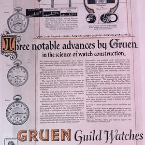 Vintage 1924 Gruen Watches Print Ad