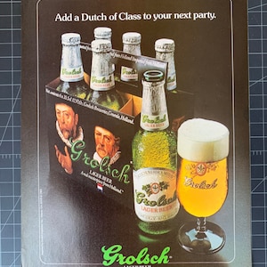 Vintage 1983 grolsch lager beer print advertisement