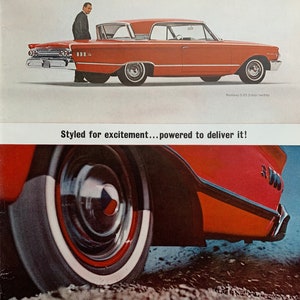 Vintage 1963 ford mercury monterey auto print advertisement retro gift decor