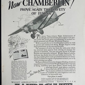 Vintage 1920s Wright Aeronautical Corporation Aircraft Print advertisement