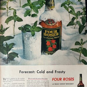 Vintage 1950s Four Roses Print advertisement