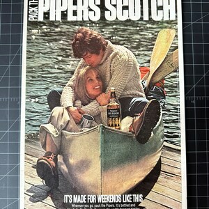 Vintage 1973 Pipers Scotch Whiskey Print advertisement
