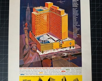 Vintage 1950s Sheraton Inn NYC Original Print Ad