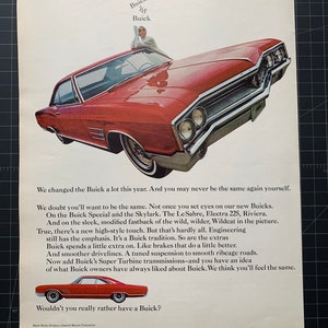 Anuncio impreso vintage de un Buick de 1965