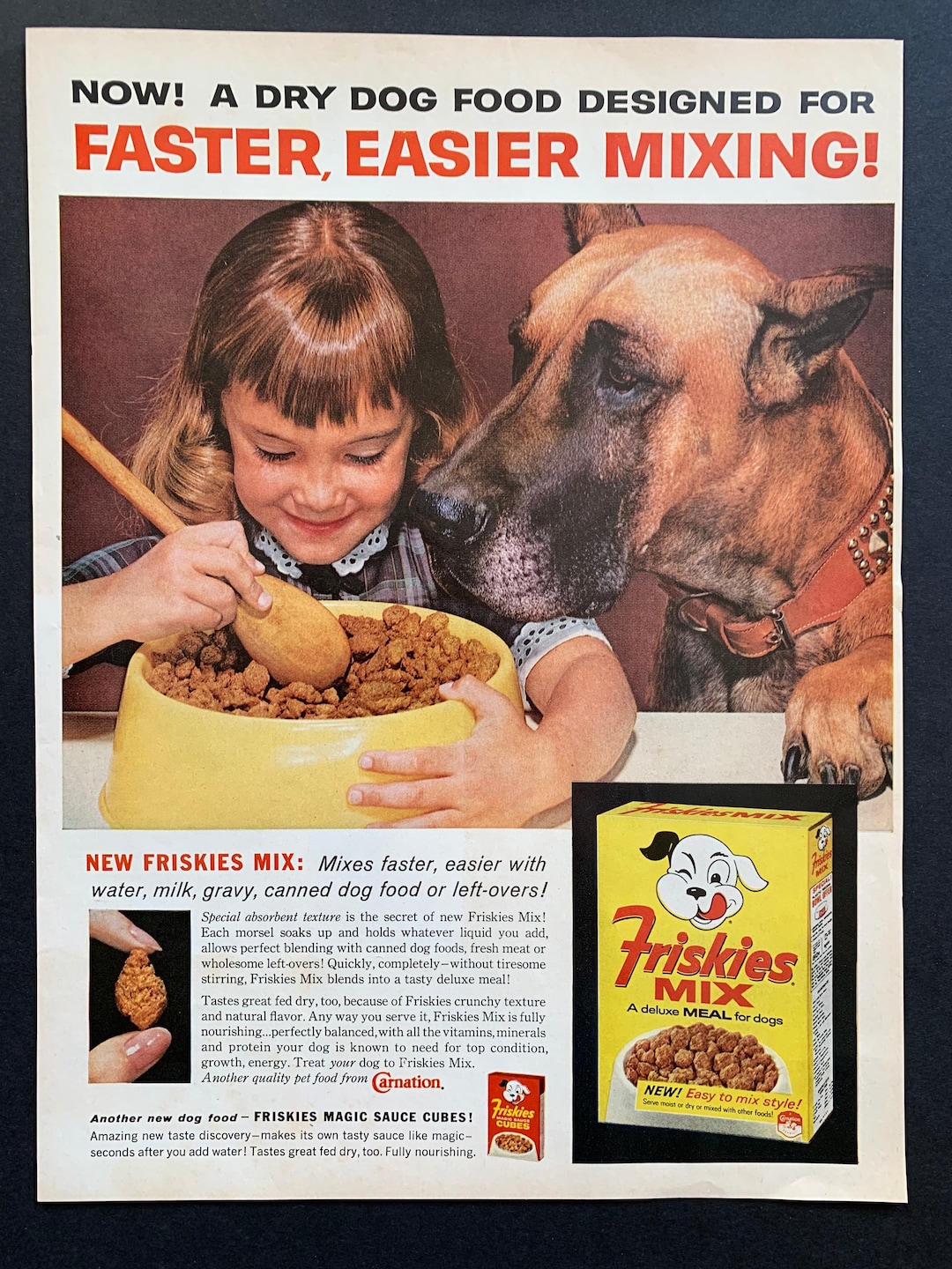 Vintage 1962 Friskies Dog Food Ad Etsy