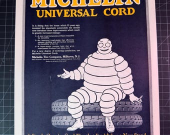 Vintage 1920 Michelin Tires Original Print Ad - Rare