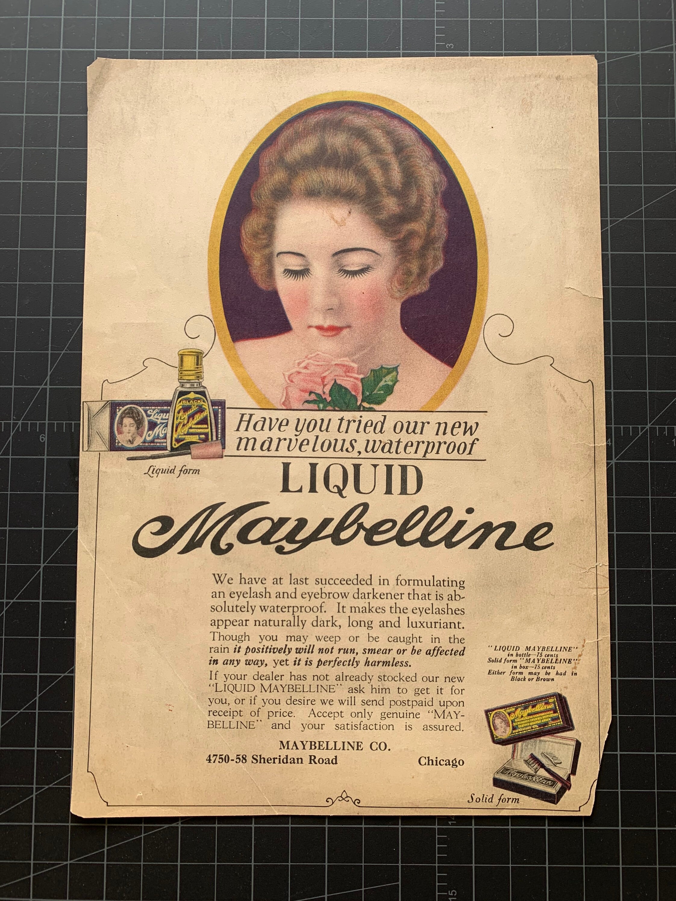 Rare Vintage 1926 Maybelline Cosmetics Mascara Print Ad Etsy