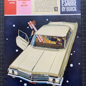 Vintage 1963 buick lesabre print advertisement