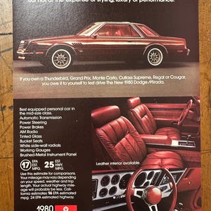 Vintage 1980 Dodge Miranda Print Ad
