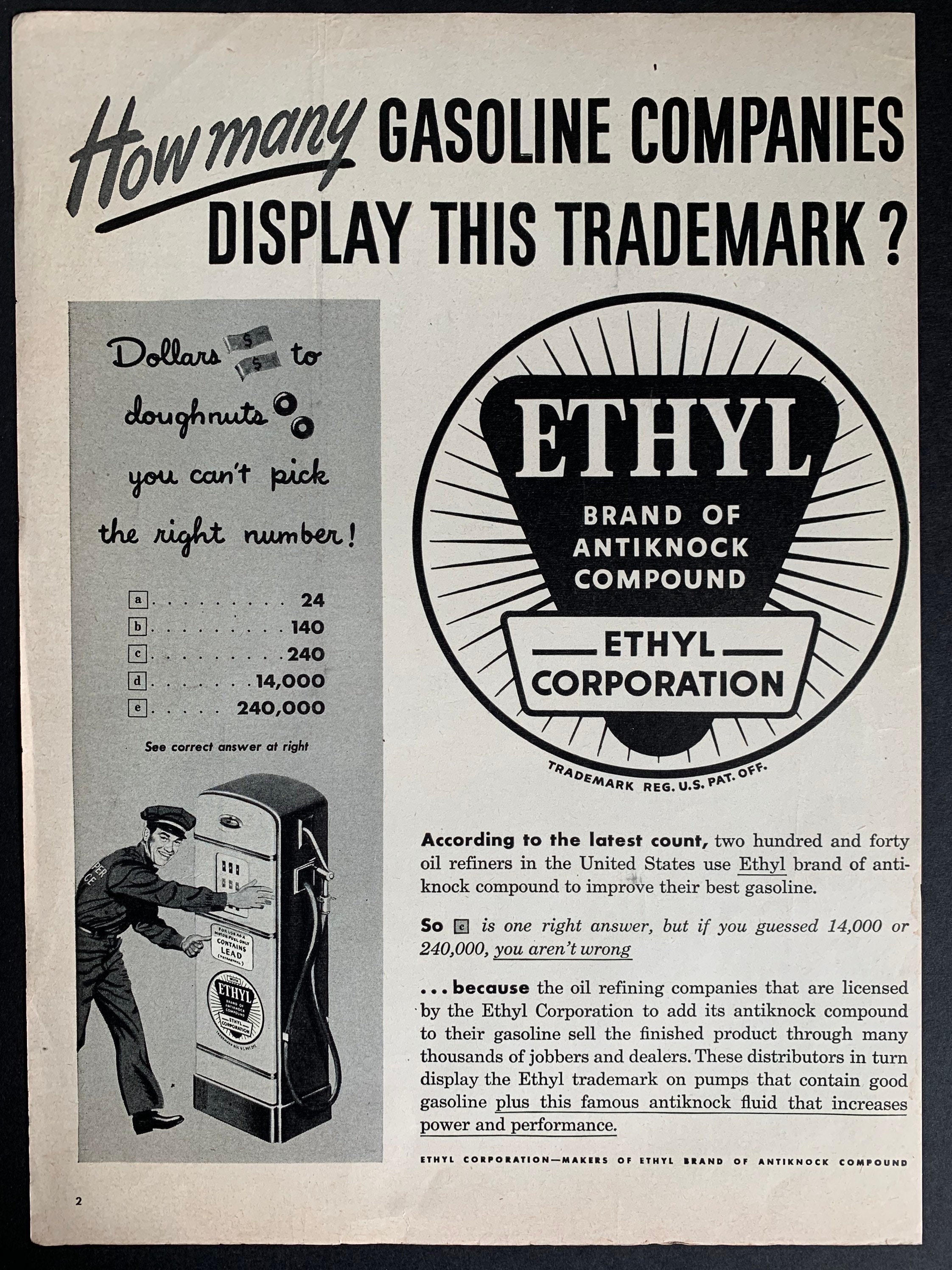 Vintage 1940s Ethyl Gasoline Ad - Etsy Polska
