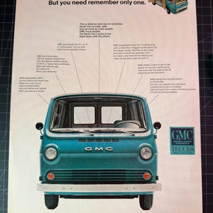 Vintage 1960s GMC Van Print Ad