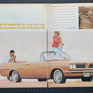 Vintage 1963 Pontiac Tempest 2-Page Print Ad