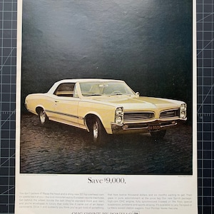 Vintage 1960s pontiac tempest custom convertible print advertisement
