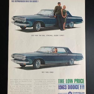 Vintage 1963 dodge print advertisement