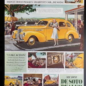Vintage 1938 Desoto, Ginger Rogers Printwerbung
