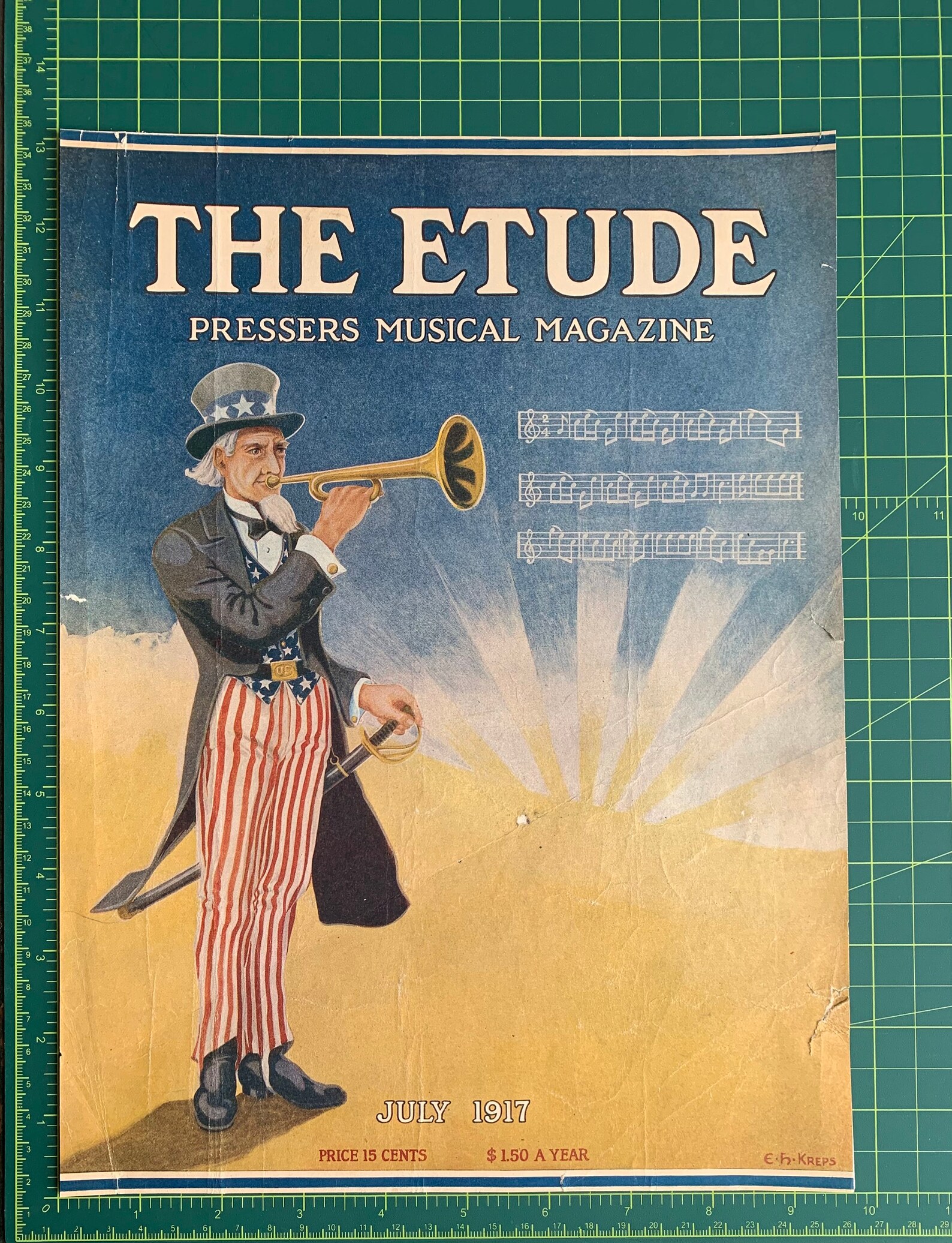 Vintage 1917 The Etude Magazine Uncle Sam Cover Etsy