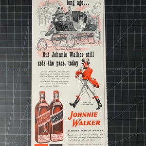 Vintage 1943 Johnnie Walker Whiskey Print advertisement