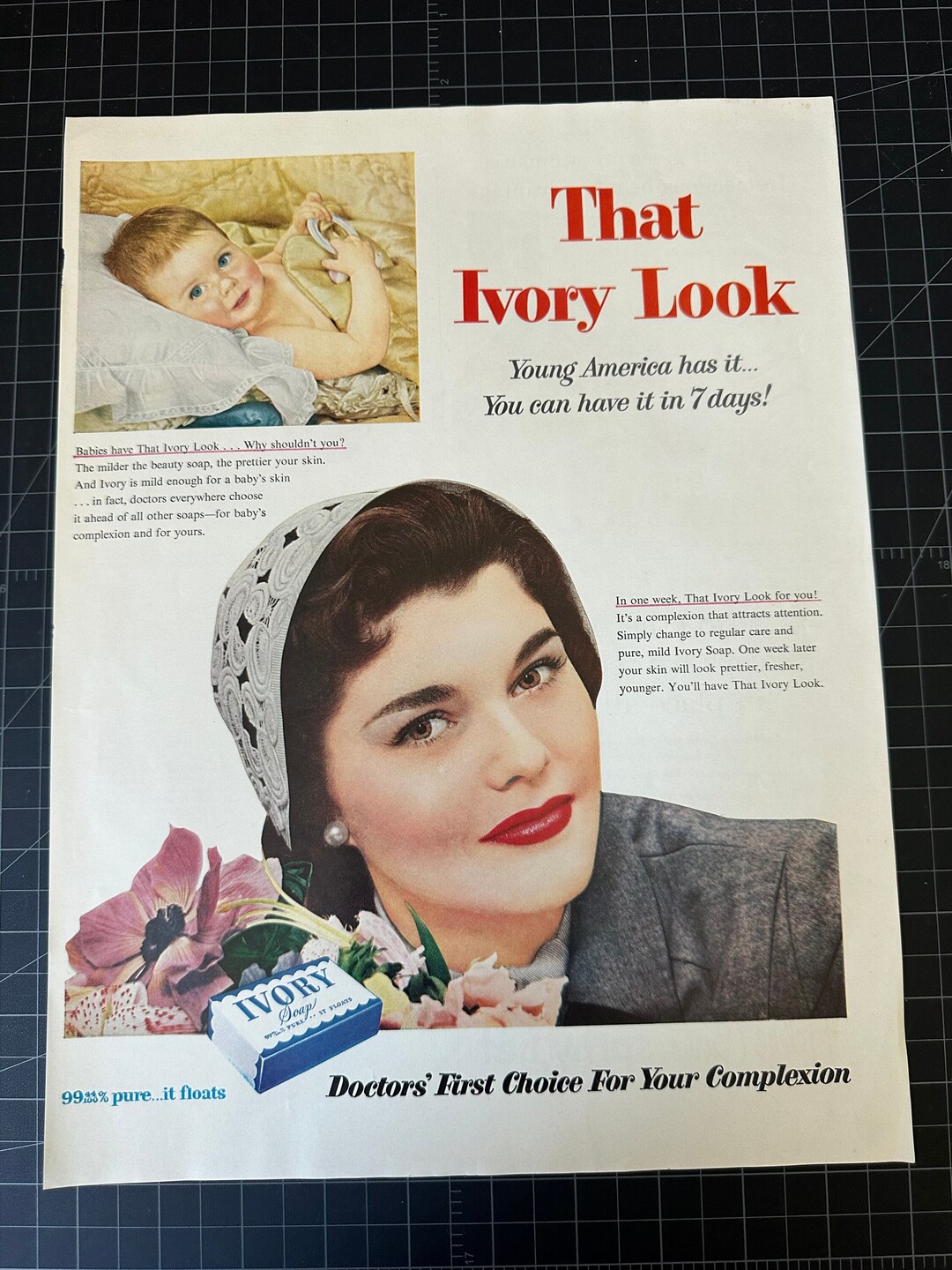 Vintage 1954 Ivory Soap Print Ad Etsy